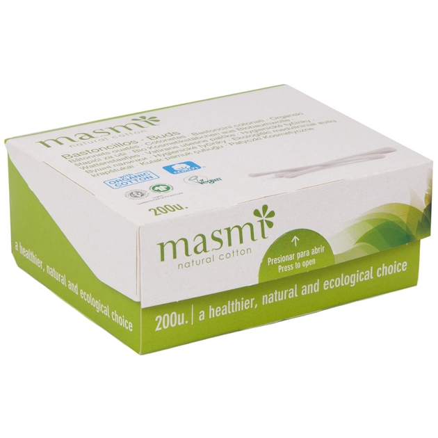 Ватні палички Masmi Organic 200 шт. (8432984000738) - зображення 1