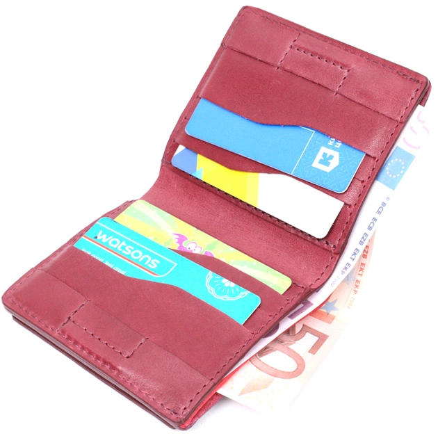 Гаманець Grande Pelle З натуральної шкіри Бордовий (16798) - зображення 9