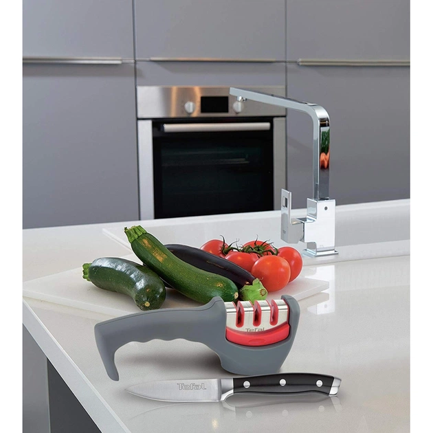 Точило для ножів Tefal Fresh Kitchen, нержавіюча сталь, пластик, сірий (K2090514) - picture 6