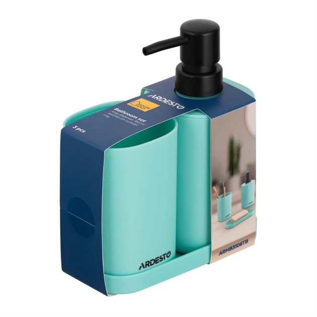 Набор для ванной комнаты Ardesto Vigor 3 предмета Голубой 380 мл (ARHB3106TB) - изображение 4