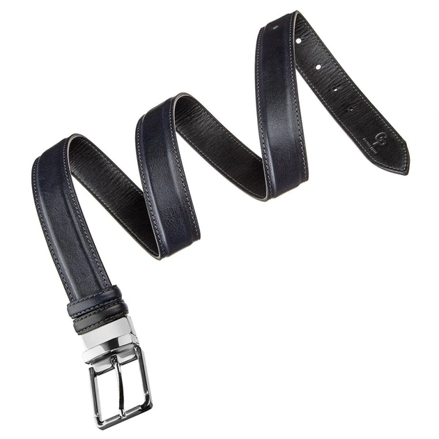 Ремінь Grande Pelle Брючний двосторонній Синій та Чорний (11156) - зображення 11