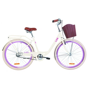 Велосипед Дорожник 26" LUX рама-17" 2019 бежевий, багажник + кошик (OPS-D-26-062) зображення 1