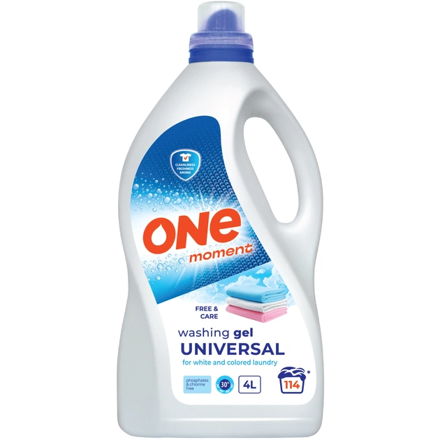 Гель для прання One Moment Universal Free & Care 4 л (4820096036891) - зображення 1