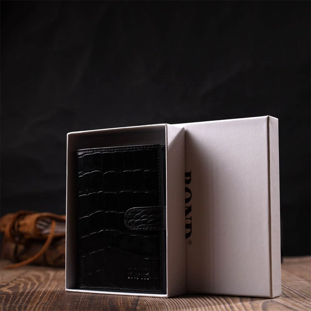 Портмоне Bond Accessories З натуральної шкіри Чорне (22057) - изображение 12