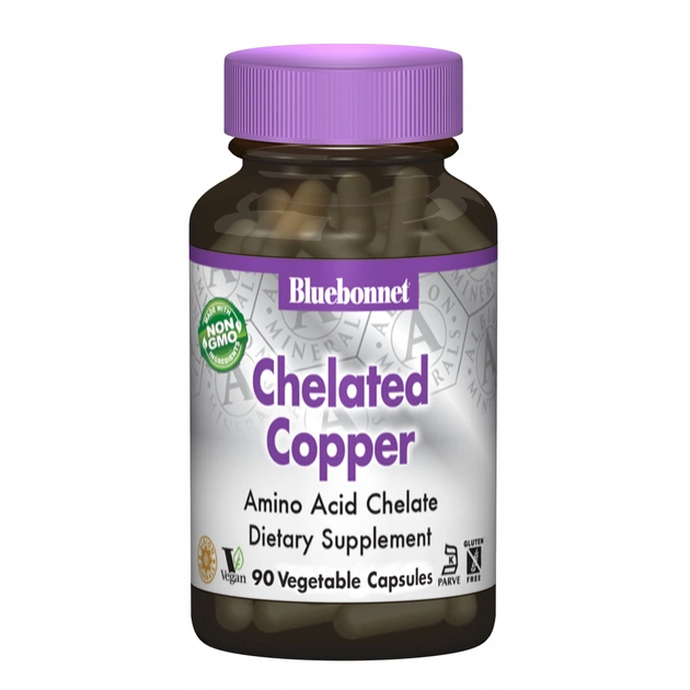 Минералы Bluebonnet Nutrition Хелатная Медь, Albion, 90 гелевых капсул (BLB-00665) - изображение 1