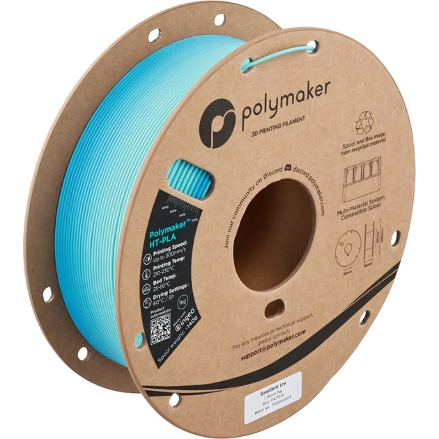 Пластик для 3D-принтера Polymaker HT-PLA 1,75mm 1kg GRADIENT ICE (PA17013) - изображение 1
