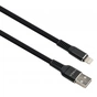 Дата кабель USB 2.0 AM to Lightning 1.0m flat nylon black Vinga (VCPDCLFNB1BK) - зменшене зображення 1