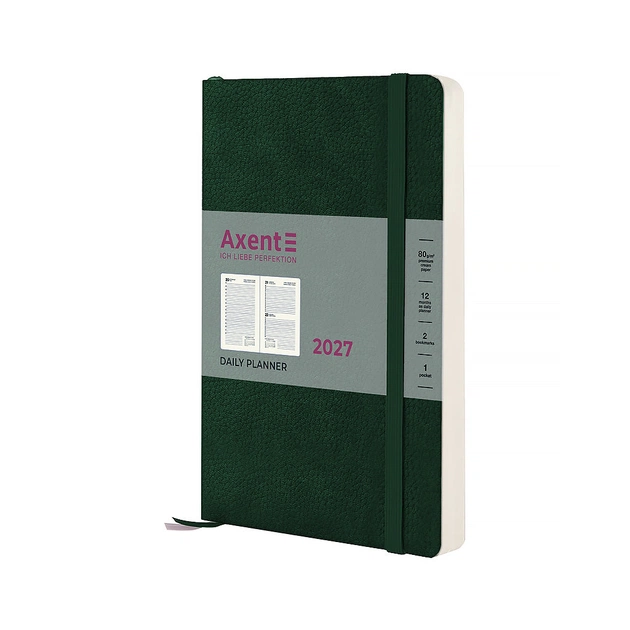 Еженедельник Axent 2027 Partner Soft Skin, 145х210, temno-zelenyy (8810-27-23-A) - изображение 1