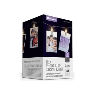 Гірлянда ColorWay Світлодіодна з прищіпками для фото 20 LED / 3 м USB (CW-LCP-20L30BU) зображення 1