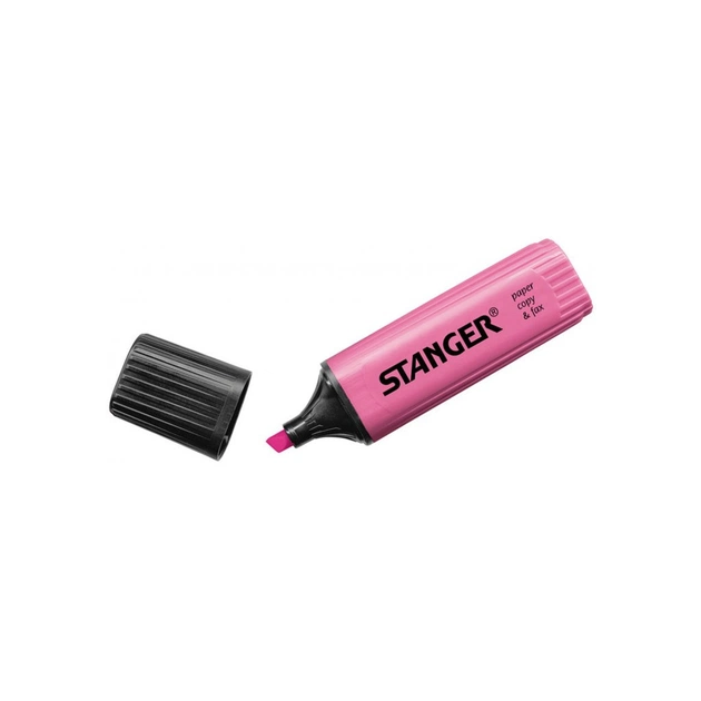 Маркер Stanger текстовый, 1-5 мм розовый 10 шт (MARKER-TXT-STFLATP10) - изображение 1
