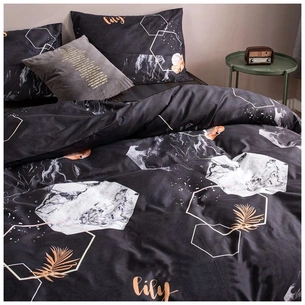 Постільна білизна MirSon Бязь Premium 17-0309 Black marble Сімейна 160x220 (2200002357357) зображення 1