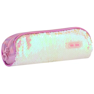 Пенал Cool For School 2 відділення з паєтками Білий (CF6490-white) зображення 1