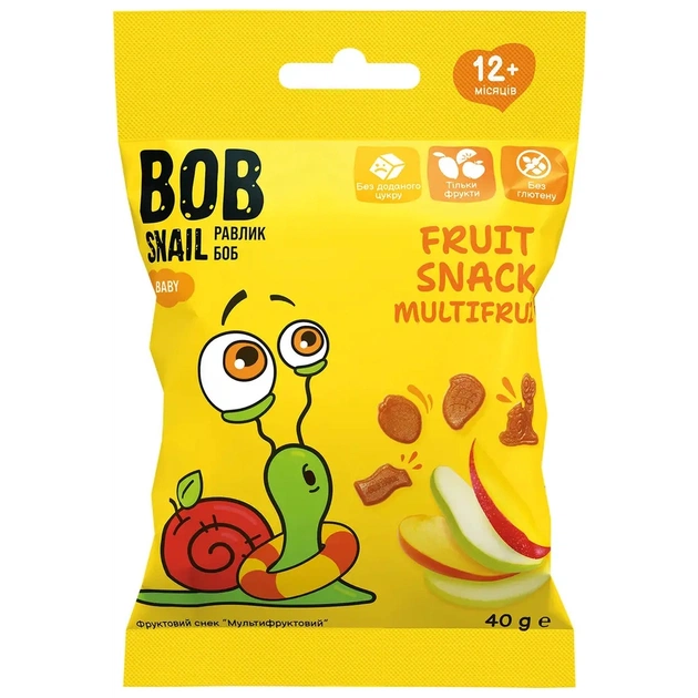 Детские снеки Bob Snail фруктовые мультифрукты 40 г (1740863) - изображение 1