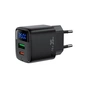 Зарядное устройство Acefast 1xUSB-C + 1xUSB 35W GaN with digital display black (6974316284468) - уменьшенное изображение 3