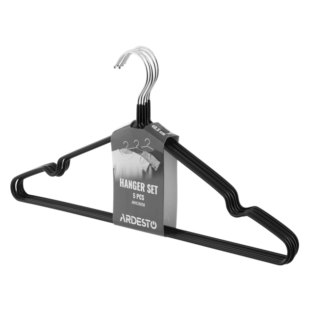 Плічка Ardesto Металеві з ПВХ покриттям Чорні 40.5 см 5 шт. (ARHC2805B) - picture 2