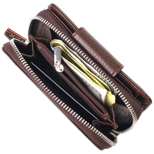 Портмоне Canpellini З натуральної шкіри флотар Коричневе (21600) - picture 9