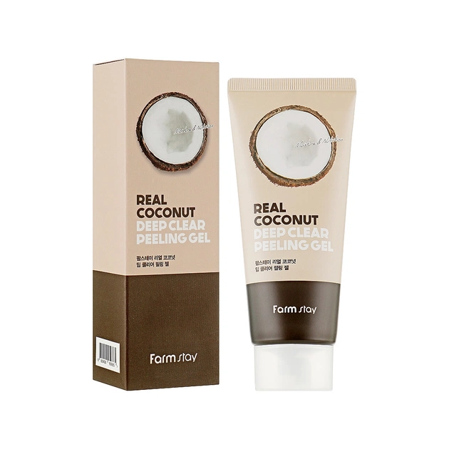 Пілінг для обличчя FarmStay Real Coconut Deep Clear Peeling Gel З кокосовою олією 100 мл (8809809800987) - picture 2
