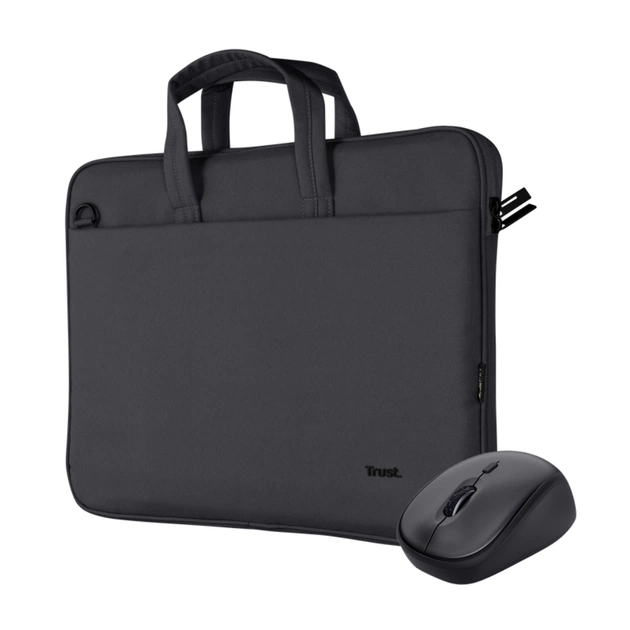 Сумка для ноутбука Trust 16" BOLOGNA Slim Eco + Mouse, Set black (24988) - изображение 1