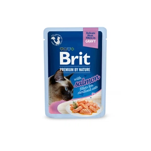 Вологий корм для кішок Brit Premium Delicate Fillets in Gravy Salmon для стерилізованих (8595602570607) зображення 1
