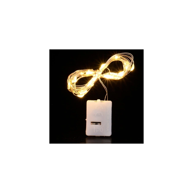 Гирлянда Voltronic White Hot 20LED, 1 режим, 3 м., прозора, 3*АА (Garl-20LED-3m-Wh) - изображение 1