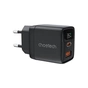 Зарядний пристрій Choetech 1xUSB + 1xUSB-C PD35W with display black (PD6052-EU-BK) - зменшене зображення 1