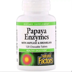 Вітамін Natural Factors Ензими Папайї, Papaya Enzymes, 120 Таблеток (NFS01749) зображення 1