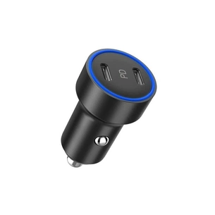 Зарядний пристрій Choetech car 2хUSB-C 40W PD black (С0054-BK) зображення 1