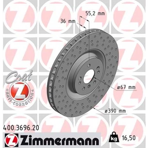 Гальмівний диск ZIMMERMANN 400.3696.20 зображення 1