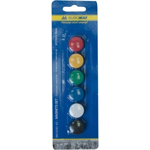 Магніт Buromax 20mm, set 6pcs, blister (BM.0030-62) изображение 1