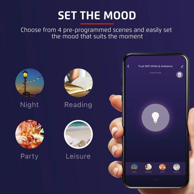 Розумна лампочка Trust E14 470 Lumen, 1800-6500k, white (71284_TRUST) - picture 7