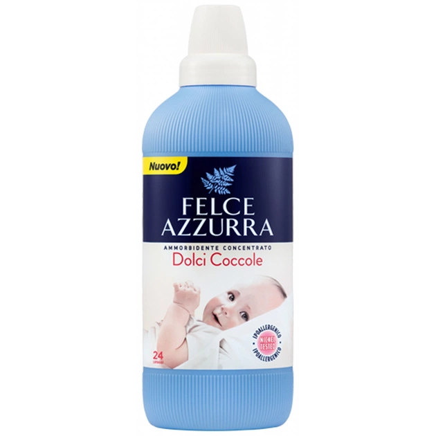 Кондиціонер для білизни Felce Azzurra Dolci Coccole концентрований пом'якшувач 600 мл (8001280030888) - изображение 1