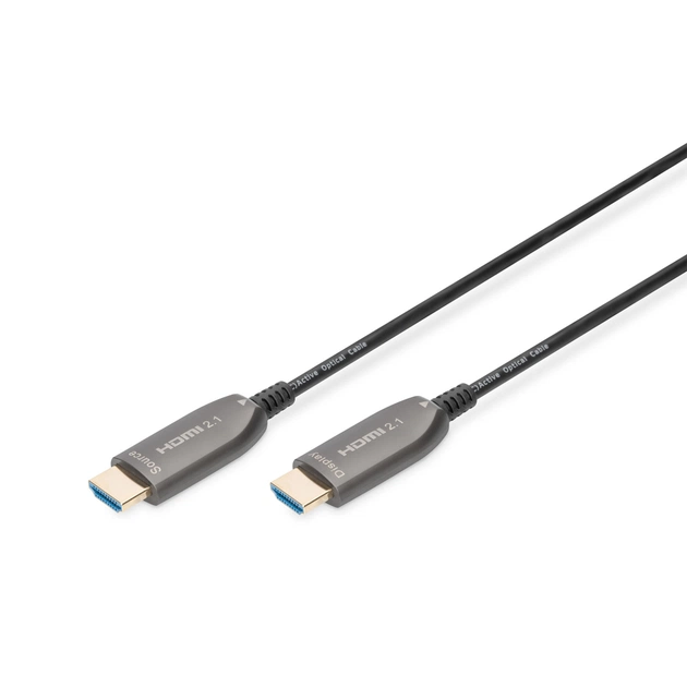 Кабель мультимедійний HDMI M to HDMI M 10m 8K AOC hybrid-fiber black Digitus (AK-330126-100-S) - зображення 1