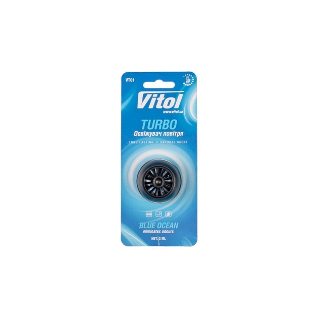 Ароматизатор для автомобіля Vitol Turbo Blue Ocean (VT01) - зображення 1