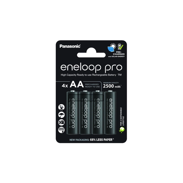 Акумулятор Panasonic AA Eneloop 2500mAh Pro NI-MH * 4 + Сase (BK-3HCDEC4CP) - зображення 1