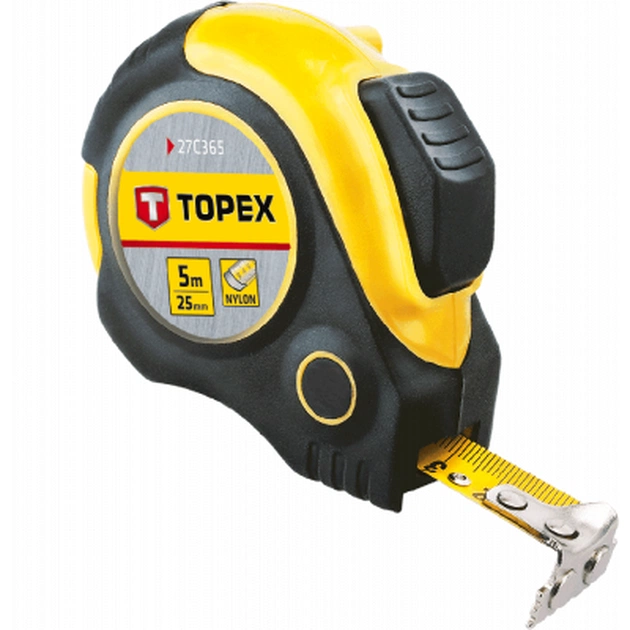 Рулетка Topex сталева стрічка 5 м x 25 мм, магніт (27C365) - изображение 1