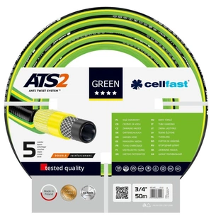 Шланг для поливу Cellfast GREEN ATS, 3/4", 50м, 5 шарів, до 30 Бар, -20…+60°C (15-121) зображення 1