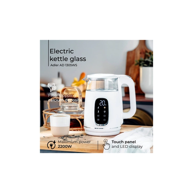 Електрочайник Adler AD 1305 white silver - picture 11