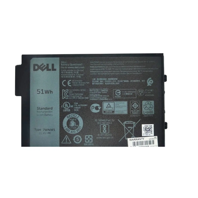 Аккумулятор для ноутбука Dell Latitude 54247WNW1, 51Wh(4342mAh), 3cell, 11.4V, Li-ion (A47716) - изображение 1