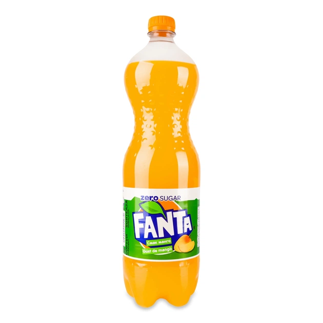 Напій Fanta Zero Sugar Безалкогольний сильногазований соковмісний Манго 1.25 л (5449000211972) - изображение 1
