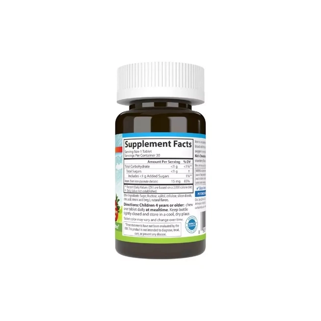 Мінерали Carlson Залізо Дитяче, 15 мг, смак полуниці, Kid's Chewable Iron, 30 жуватий (CL55930) - picture 2