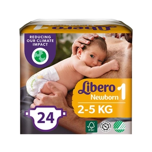Підгузки Libero New Born 1 2-5 кг 24 шт (7322541197562) зображення 1