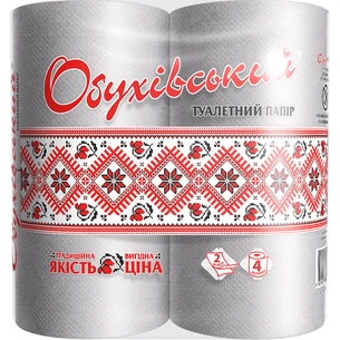 Туалетний папір Обухівський 2 шари сірий 4 рулони (4820003833803) зображення 1
