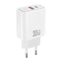 Зарядний пристрій XO 1xUSB 22.5W + 1xUSB-C PD30W white (CE42.white) - зменшене зображення 2