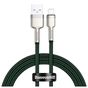 Дата кабель USB 2.0 AM to Lightning 2.0m 2.4A metal green Baseus (CALJK-B06) - зменшене зображення 1