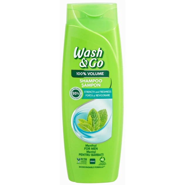 Шампунь Wash&Go С ментолом для всех типов волос 360 мл (8008970056821) - изображение 1