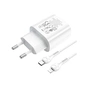 Зарядний пристрій HOCO N22 Jetta USB-C PD25W + cable USB-C to Lightning White (6931474760074) - зменшене зображення 3
