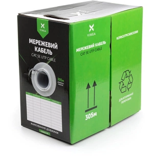 Кабель мережевий Vinga UTP 305м cat.5e Copper 4 pairs 0.5мм мідь (VCPDCUTPC505CO305) изображение 1