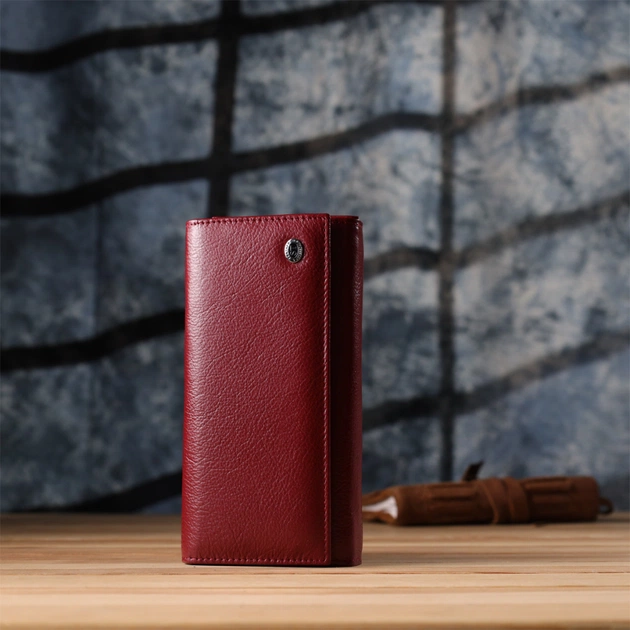 Гаманець ST Leather З натуральної шкіри Бордовий (23113) - изображение 10