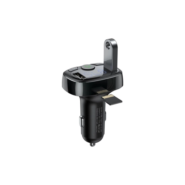 FM модулятор Baseus T Shaped S-09A 2 х USB Type-A, microSD Black (CCMT000001) - зображення 4