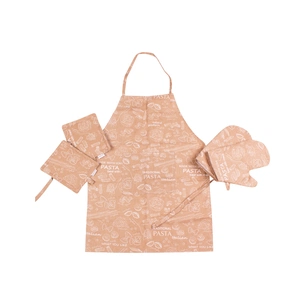 Фартух MirSon Набір №202 - Brown paste дві прихватки + дві рукавички-прихватки + фартух (2200006753841) зображення 1